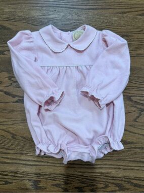 TBBC LONG SLEEVE BRITT BUBBLE - SANDPEARL PINK HERRINGBONE/WORTH AVE WHITE